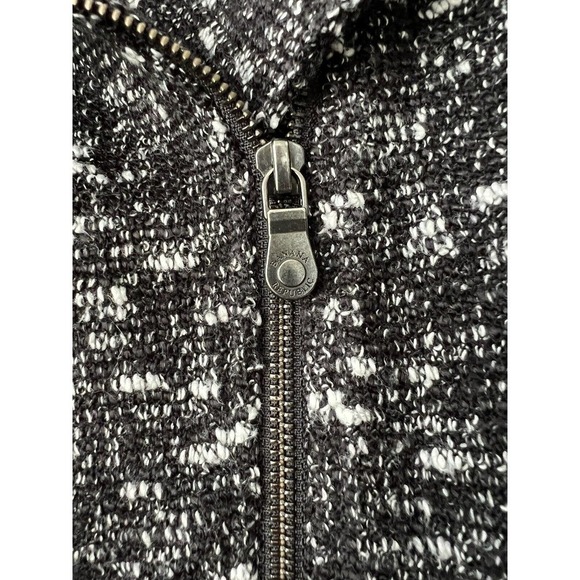 Banana Republic Womens Blazer Black White Tweed Size 10 Asymmetrical Zipper‎ - Picture 5 of 11